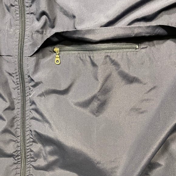 Eddie Bauer Men Navy Yellow Full Zip Windbreaker With Hood Jacket XL Lightweight - Picture 4 of 13